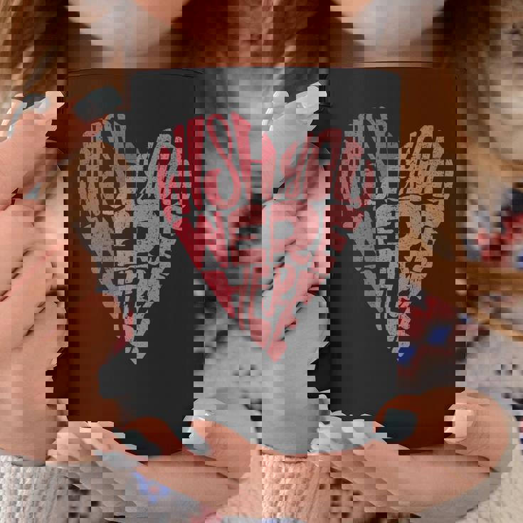 Seventies Heart Wish You Were Here Missing You コーヒーマグ 面白い贈り物