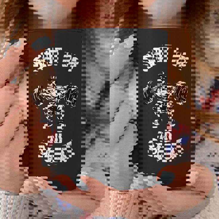 Shut Up Andquat スローガン ボディビルダー ベンチプレス コーヒーマグ 面白い贈り物