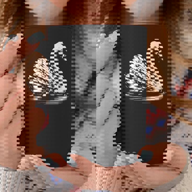 Swan Dad Mom Lover モノクロ 白鳥 コーヒーマグ 面白い贈り物