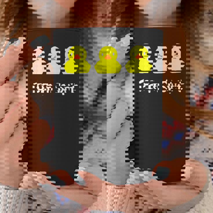 Teampirit Three イエローラバーダックグラフィックプリント コーヒーマグ 面白い贈り物