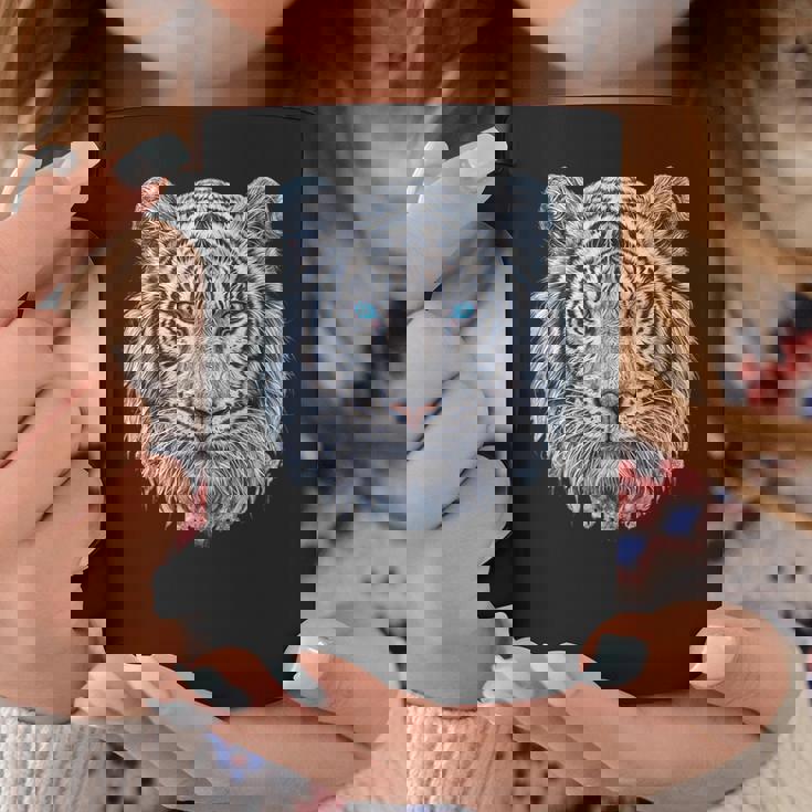 Tiger Lover 青い目の動物 ホワイトタイガー コーヒーマグ 面白い贈り物