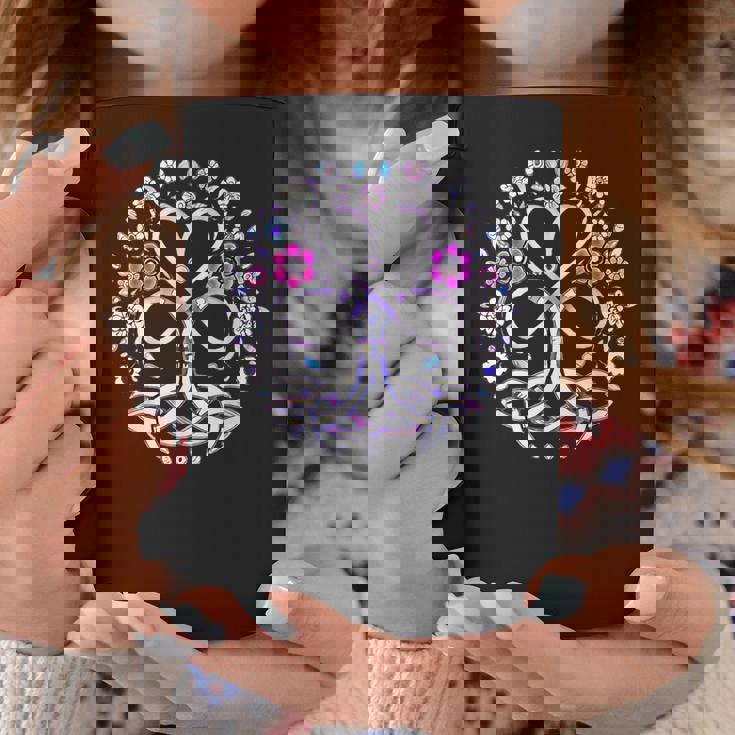 Triquetta ケルティック 保護ルーン 花とハート コーヒーマグ 面白い贈り物