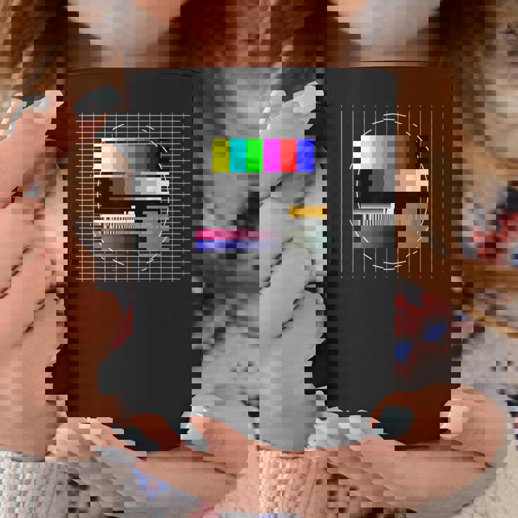 Tvテストパターン カラーバー テストカード スクリーン 懐かしいオタク コーヒーマグ 面白い贈り物