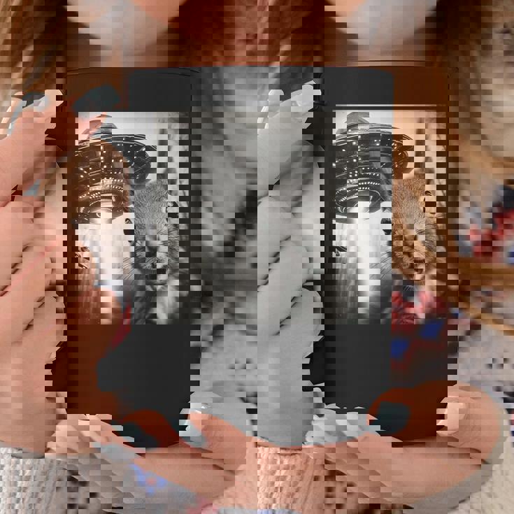 Ufoとリス自撮り面白いリス愛好家 コーヒーマグ 面白い贈り物