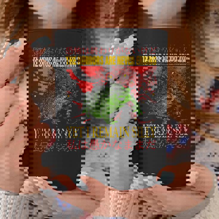Vintage Los Horrores Nunca Terminan Rana Rana Horror Taza de café Regalos divertidos