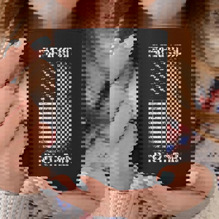 Vintage Usa Flag Fear God Not Man コーヒーマグ 面白い贈り物