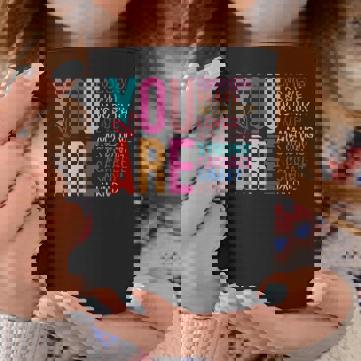 You Are Enough 感動的な引用と断言 コーヒーマグ 面白い贈り物
