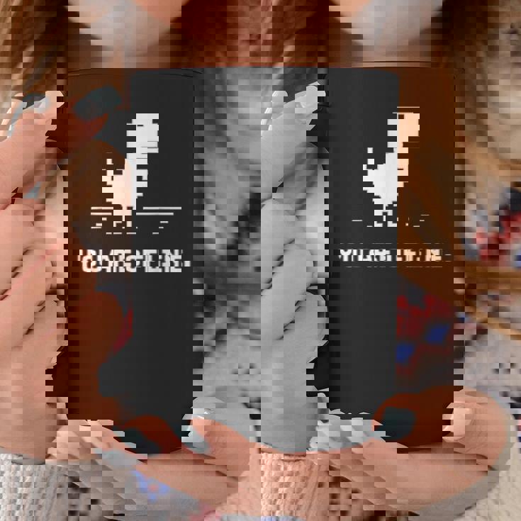 You Are Offline T-Rex 恐竜のラン ピクセルアート 恐竜ゲーム コーヒーマグ 面白い贈り物