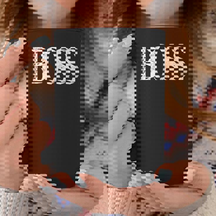 「The Real Boss」メンズ&レディース アンティーク調グラフィックtシャツ コーヒーマグ 面白い贈り物