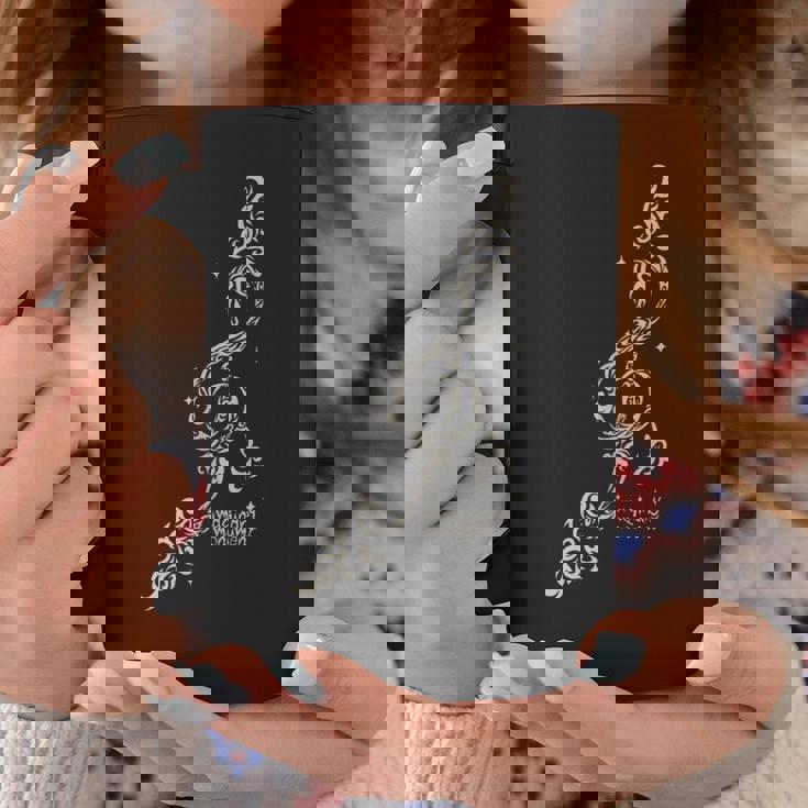 【ト音記号】音楽 ト音記号 イラスト トライバル風 メンズ レディース キッズ お揃いコーデ 丸襟 コーヒーマグ 面白い贈り物