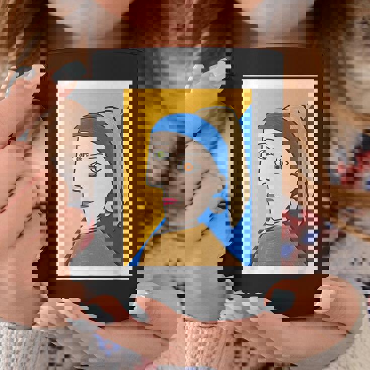 【ピカソ風】真珠の耳飾りの少女／フェルメール（パロディ）【世界の名画】面白い 美術館アート コーヒーマグ 面白い贈り物
