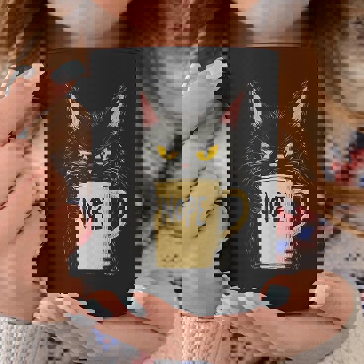 おかしな猫 コーヒーマグと黒猫 Nope コーヒーマグ 面白い贈り物