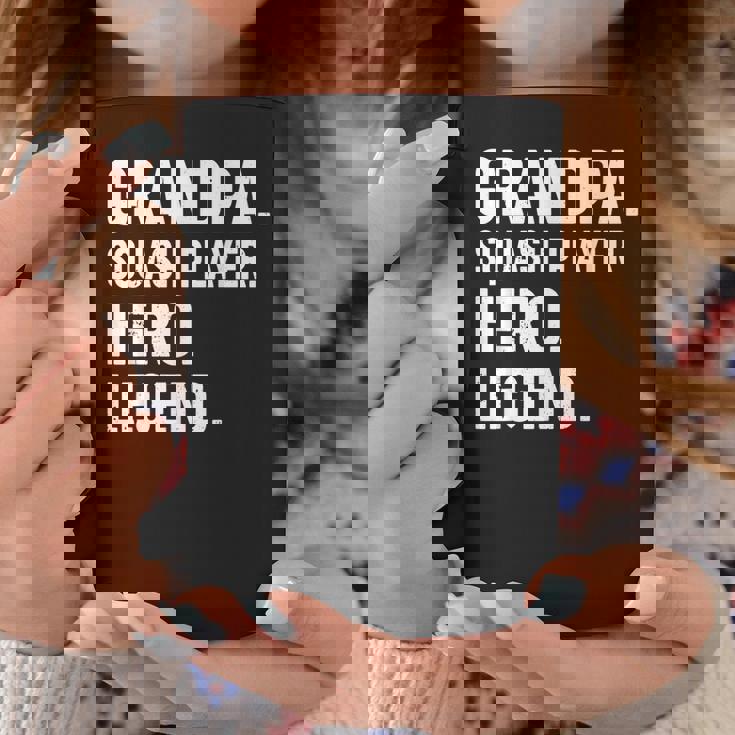 おじいちゃんスカッシュプレイヤーヒーローレジェンド-おじいちゃんスカッシュ コーヒーマグ 面白い贈り物