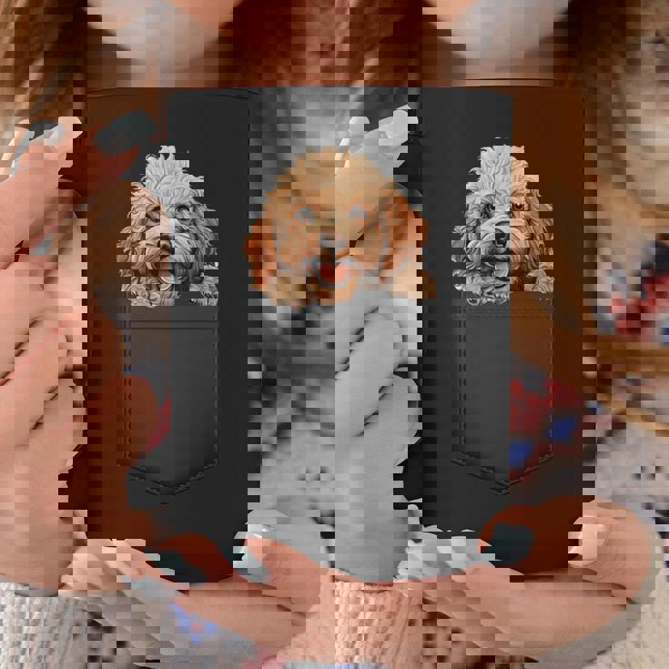 おもしろトイプードル 子犬 ポケットに入れたかわいいペット愛好家 コーヒーマグ 面白い贈り物