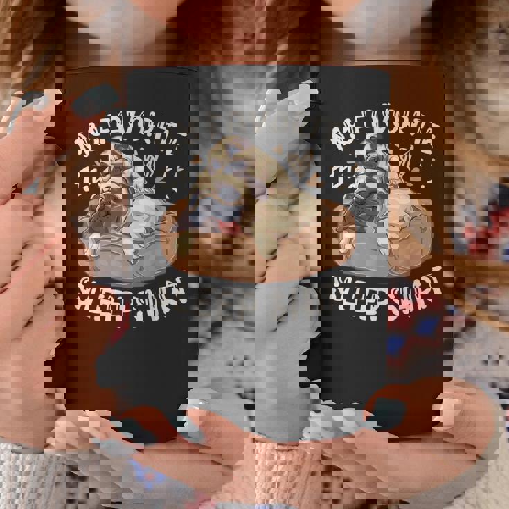 お気に入りのスリープ シャツ、パグ犬と子犬 コーヒーマグ 面白い贈り物