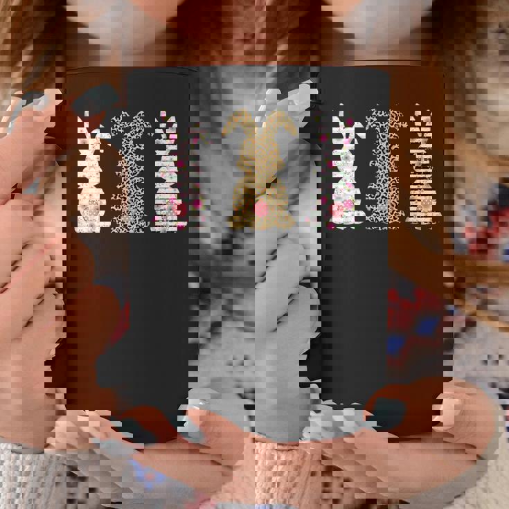 かわいい ヒョウ イースター バニー ウサギ トリオ フローラル ハッピーイースター コーヒーマグ 面白い贈り物