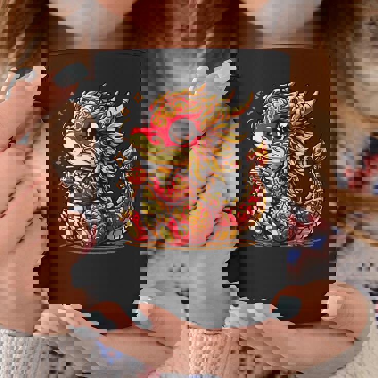 かわいい かわいい 赤 金 龍 中国 旧正月 縁起物 コーヒーマグ 面白い贈り物