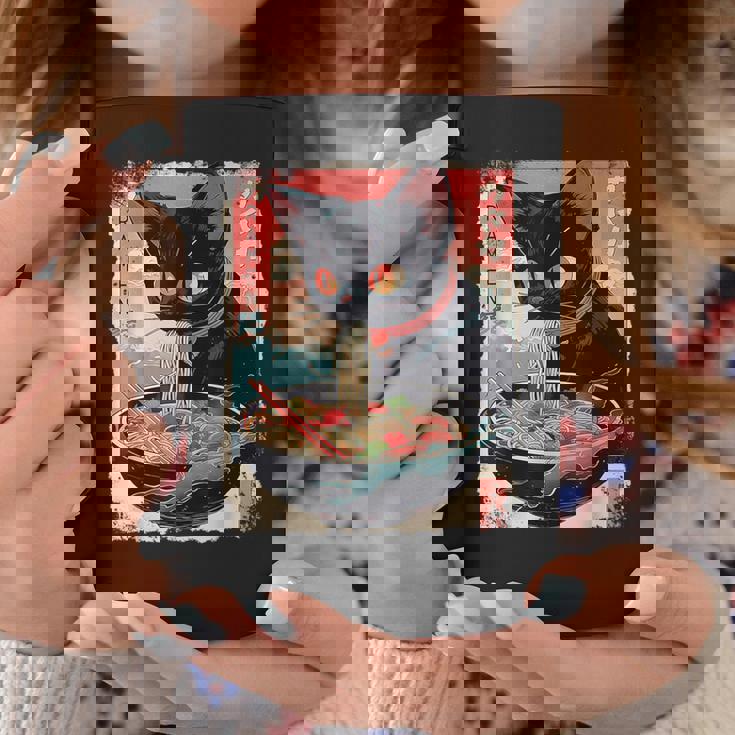 かわいい 黒猫 ラブ ラーメン カワイイ ねこ アニメ 日本語 コーヒーマグ 面白い贈り物