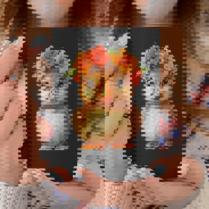 かわいいアヒルの子と花冠 コーヒーマグ 面白い贈り物