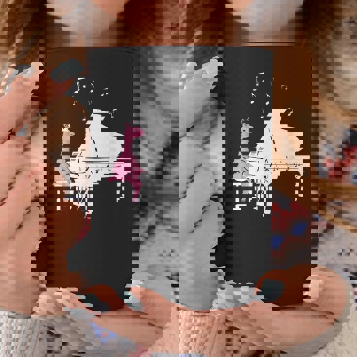 かわいいアルパカ弾き ピアノ音符記号 ミュージシャンアート コーヒーマグ 面白い贈り物