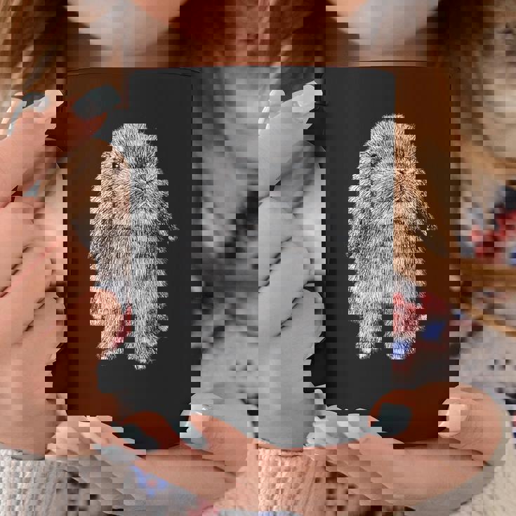 かわいいウサギの耳 座っているロップスケッチ コーヒーマグ 面白い贈り物