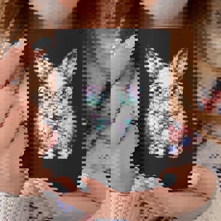 かわいいエステティックイースターボウタイバニーウサギメガネ付き コーヒーマグ 面白い贈り物