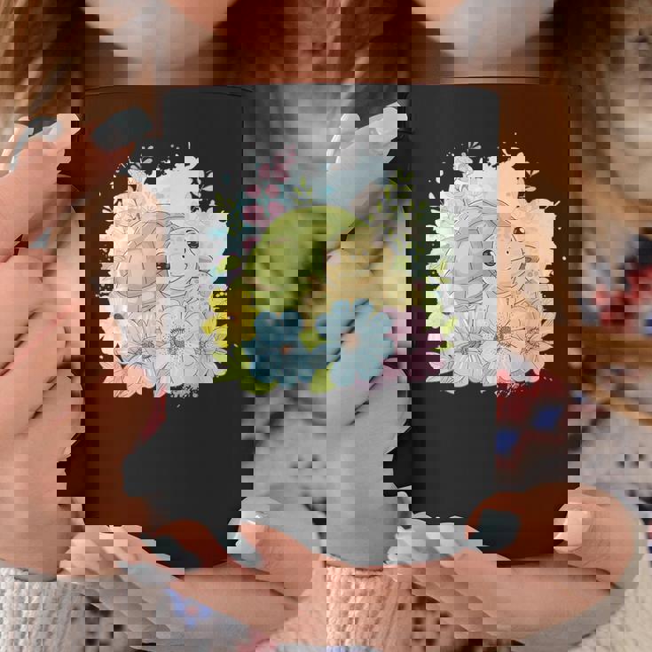 かわいいカメの花 I キッズ 亀 コーヒーマグ 面白い贈り物