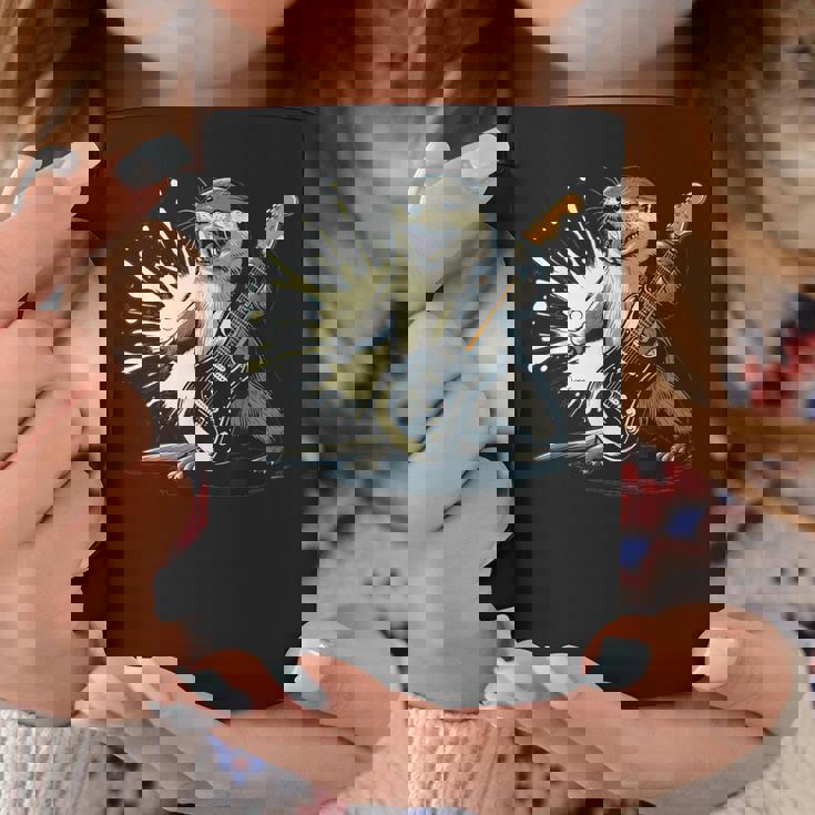 かわいいカワウソの顔のコスチューム エレキギター付き 音楽ファン向け コーヒーマグ 面白い贈り物