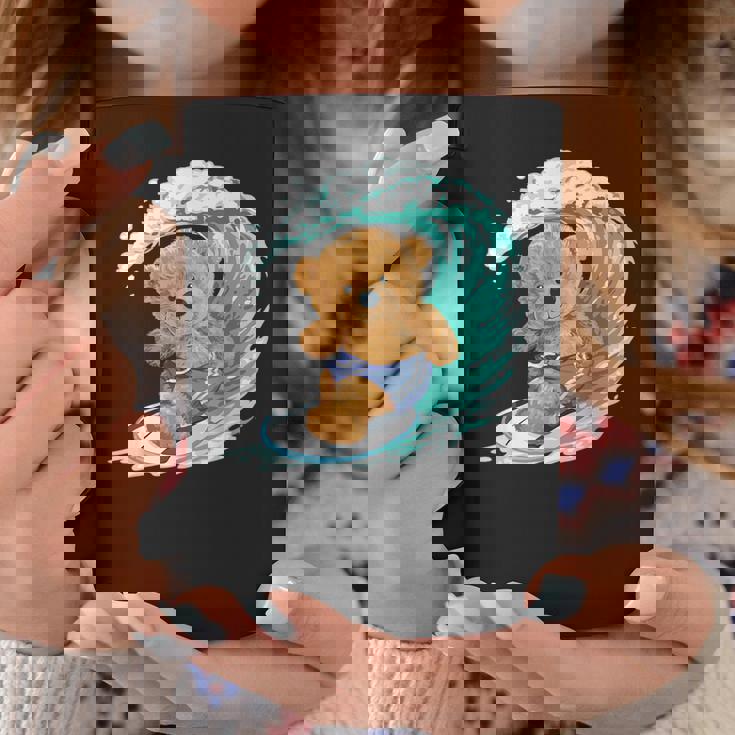 かわいいサーファーのテディベア。 コーヒーマグ 面白い贈り物