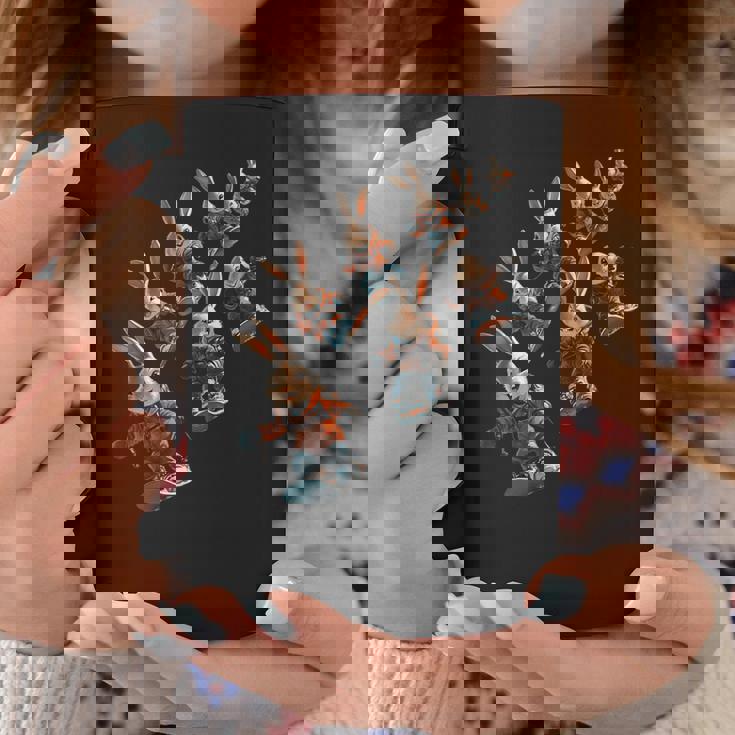 かわいいスノーボードウサギの漫画アート コーヒーマグ 面白い贈り物