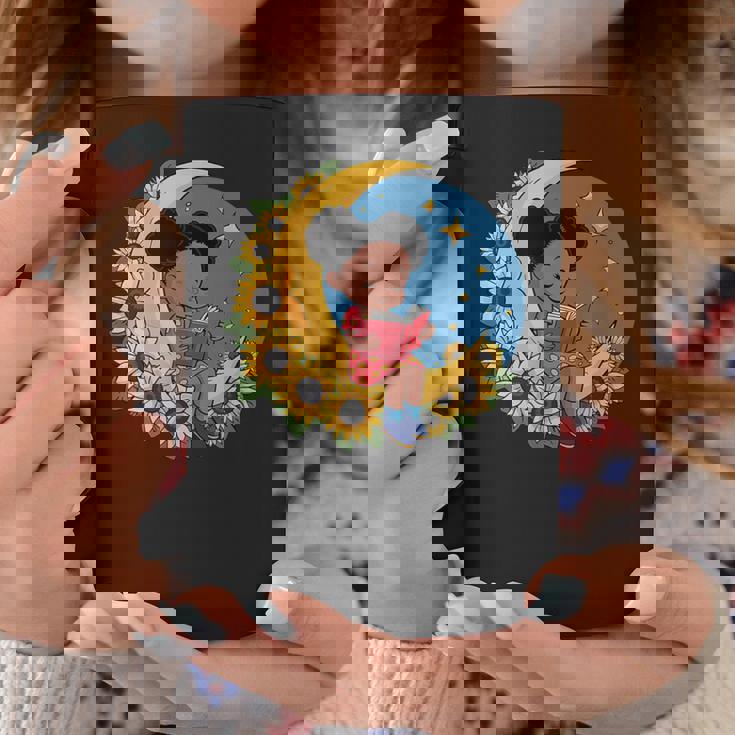 かわいいトップアフリカ系アメリカ人の黒人の女の子 コーヒーマグ 面白い贈り物