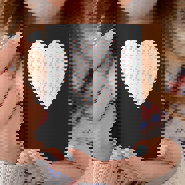 かわいいピーチピンクの水玉模様ミニマリストグラフィック。 コーヒーマグ 面白い贈り物