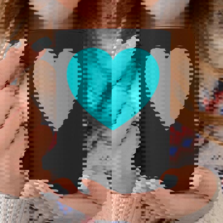 かわいいブルーターコイズハート コーヒーマグ 面白い贈り物