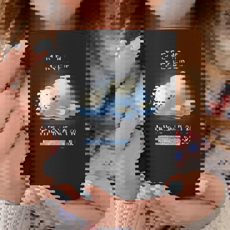 かわいい怠け者のシロクマの冬眠 コーヒーマグ 面白い贈り物