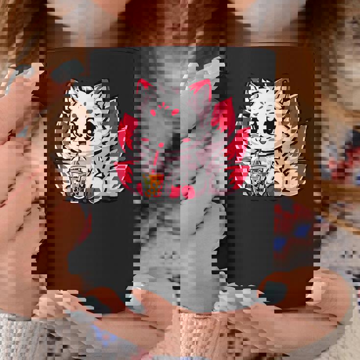 かわいい日本のキツネ九尾キツネボバティーアニメ コーヒーマグ 面白い贈り物