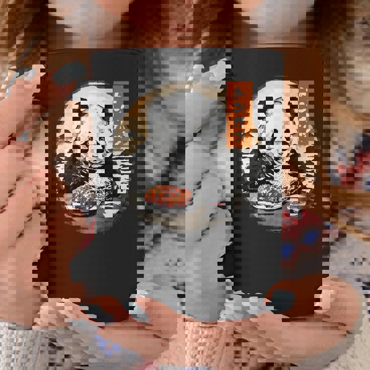 とんかつ パンダ 水墨画 日本食 日本語 おもしろ レトロ 和風 動物 コーヒーマグ 面白い贈り物