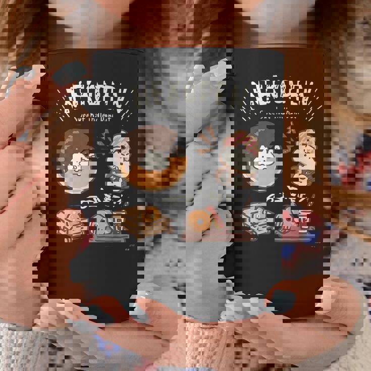 ねこぺん日和 ドーナツ ダークカラー コーヒーマグ 面白い贈り物