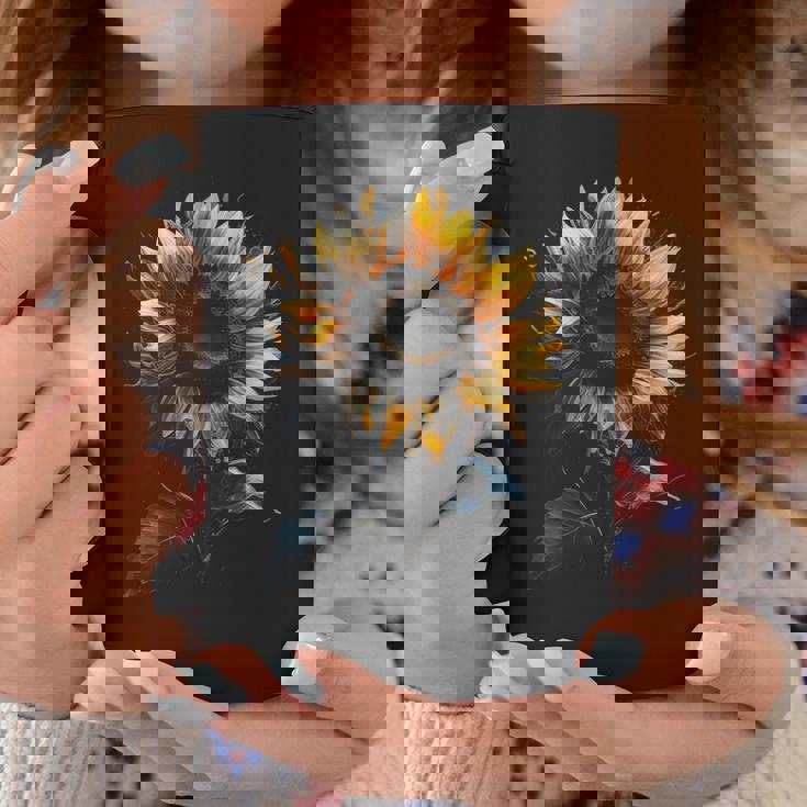 ひまわり ボタニカル 自然 アート フラワーガーデン ギフト コーヒーマグ 面白い贈り物