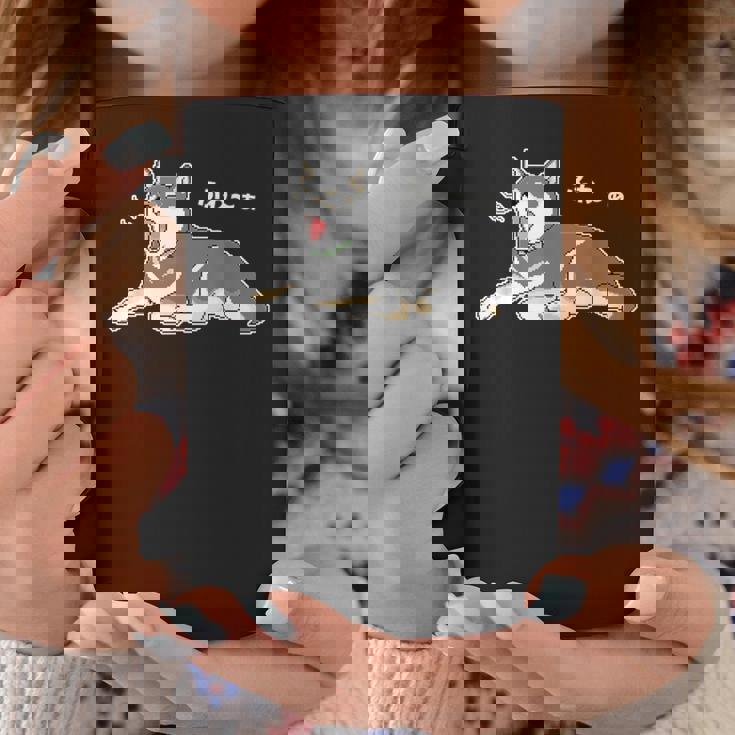 ふわーぁとあくびをする黒柴 柴犬のドット絵 コーヒーマグ 面白い贈り物