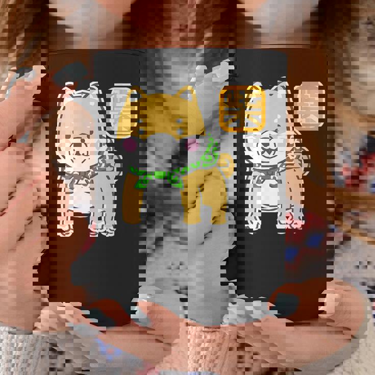 まめしばくん《唐草袋》 柴犬【どうぶつフレンズ】豆柴 ゆるくて かわいい 面白い 動物 キャラクター イラスト コーヒーマグ 面白い贈り物