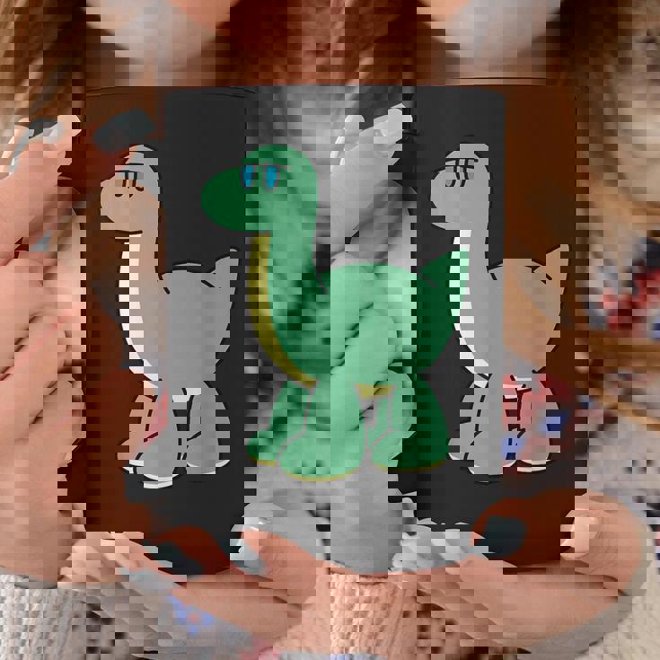 ゆるい恐竜のキャラクターイラスト_ブラキオサウルス コーヒーマグ 面白い贈り物