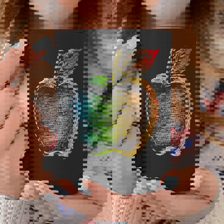 りんご フルーツ ドローイング アート カラフル モチーフ アップル コーヒーマグ 面白い贈り物