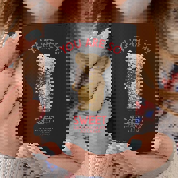 アイスクリームを食べるテディベア コーヒーマグ 面白い贈り物