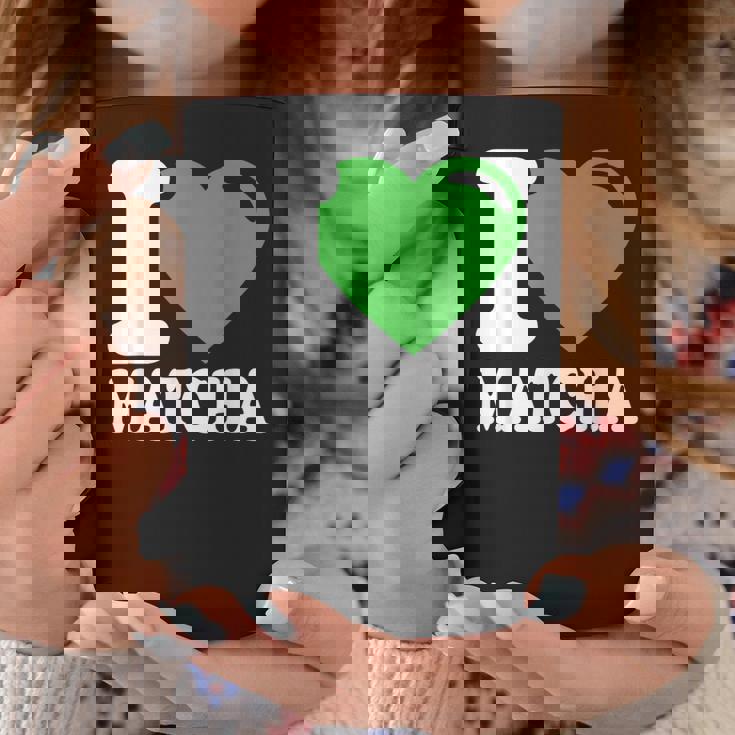 アイラブ抹茶キュートファニー抹茶ハート付き抹茶 コーヒーマグ 面白い贈り物