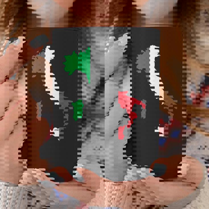 アウトライン イタリア 赤 白 緑 ストライプ 地図 コーヒーマグ 面白い贈り物