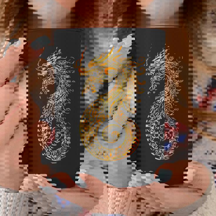 アステカ メキシコ神話 羽をつけた蛇 アートワーク ドラゴン コーヒーマグ 面白い贈り物