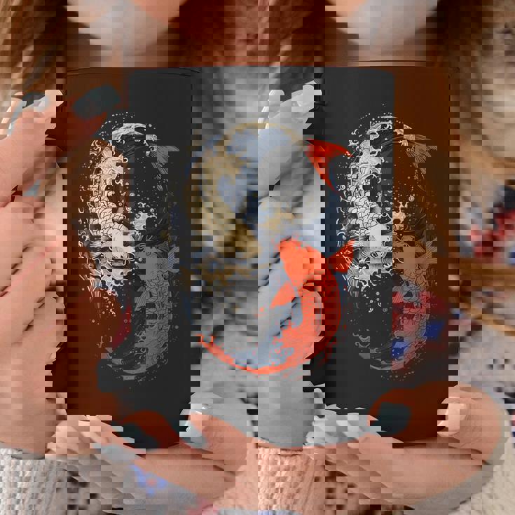 アニメ 日本の鯉 魚 陰陽 アート コーヒーマグ 面白い贈り物