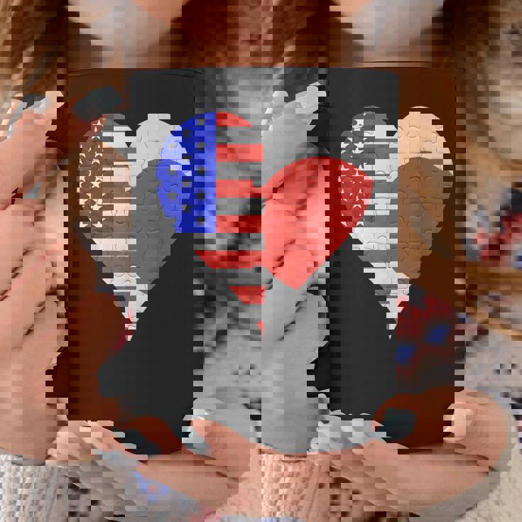 アメリカ日本国旗ハート コーヒーマグ 面白い贈り物