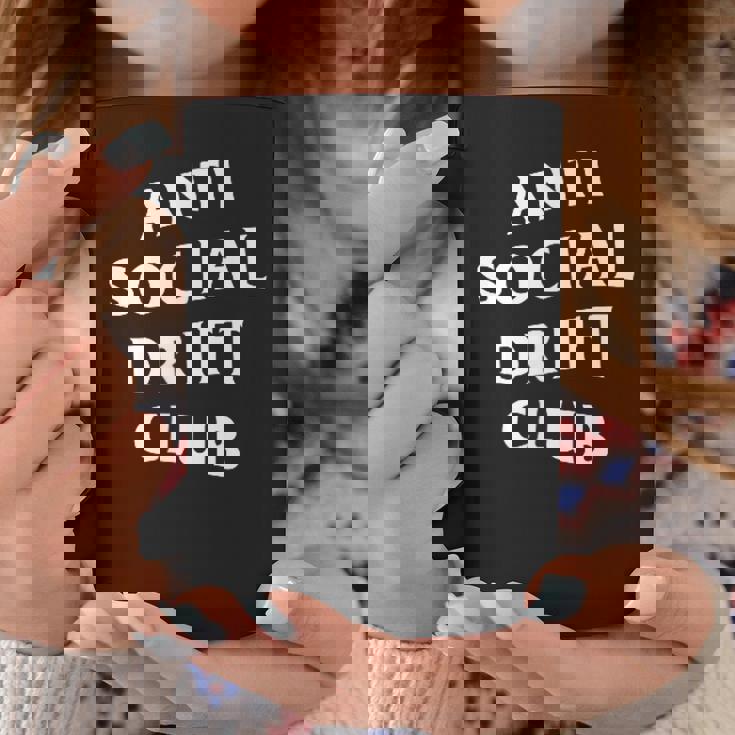 アンチソーシャルドリフトクラブホワイトロゴフロントバック コーヒーマグ 面白い贈り物