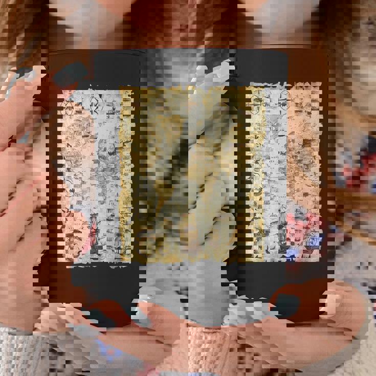 アンティーク地図 海の生き物 海賊 コーヒーマグ 面白い贈り物